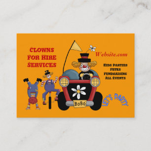 Carte de visite Clown pour la location des enfants