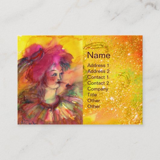 CARTE DE VISITE CLOWN ROSE (Devant)