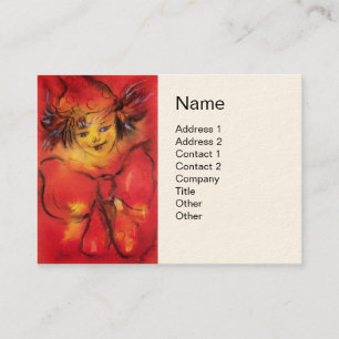CARTE DE VISITE CLOWN ROUGE