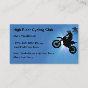 Carte De Visite Club De Cyclisme Et De Moto-Cycliste Off Road