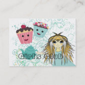 Carte De Visite Club de gâteaux de coupe de filles d'Anime (Dos)