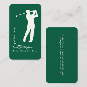 Carte De Visite Club de golf Elegant Man Green