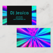 Carte De Visite Club de nuit Aqua Neon Abstrait DJ (Devant / Derrière)