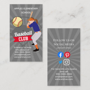 Carte De Visite club de sports softball équipe d'entraîneurs ess