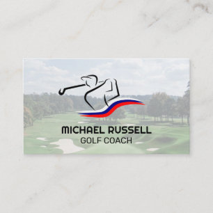 Carte De Visite Club de swing de golfer Golf Course