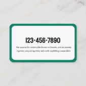 Carte De Visite Club moto (Dos)