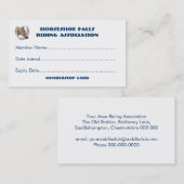 Carte De Visite Club ou adhésion à des associations de cheval (Devant / Derrière)