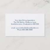 Carte De Visite Club ou adhésion à des associations de cheval (Dos)