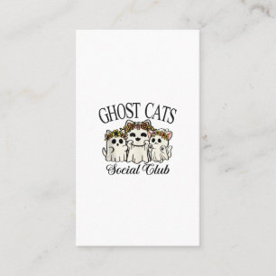 Carte De Visite Club Social des Chats Fantômes Halloween Chat Rétr
