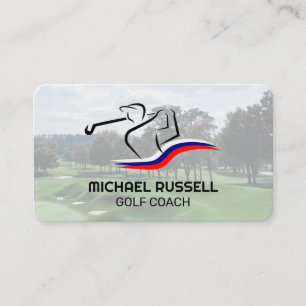 Carte De Visite Clubs de golf et balle   Entraîneur sportif