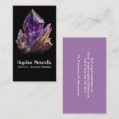 Carte De Visite Cluster de cristal d'Améthyste (Devant / Derrière)