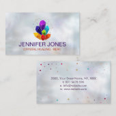 Carte De Visite Cluster de cristaux de chakras sur la nacre (Devant / Derrière)