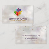 Carte De Visite Cluster de cristaux de chakras sur la nacre (Devant / Derrière)