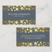 Carte De Visite Cluster d'or | Lux Shimmer, Ardoise (Devant / Derrière)