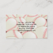 Carte De Visite Coach Baseball / Softball (Dos)