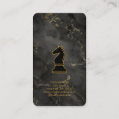 Carte De Visite Coach Black Marble & Gold Chess (Dos)