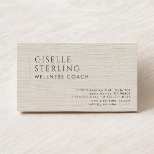 Carte De Visite Coach de Bien-être Lin Naturel