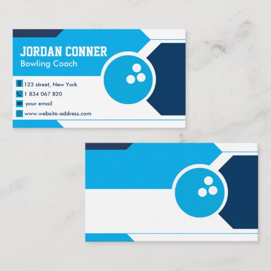 Carte De Visite Coach de Bowling (Devant / Derrière)