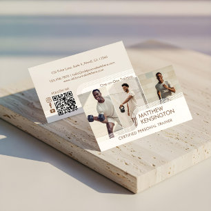 Carte De Visite Coach de fitness moderne Maquette de photo de form