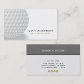 Carte De Visite Coach de golf moderne avec médias sociaux gris (Devant / Derrière)