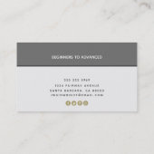 Carte De Visite Coach de golf moderne avec médias sociaux gris (Dos)