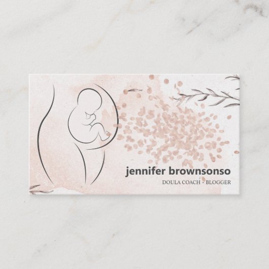 Carte De Visite Coach de naissance Doula enceinte (Devant)