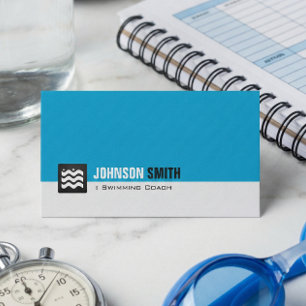 Carte De Visite Coach de natation Swimmer - Personal Aqua Blue