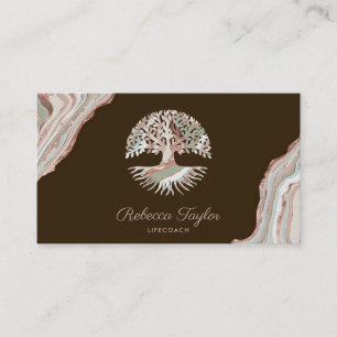 Carte De Visite coach de vie arbre de vie thérapeute guérisseur bi