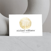 Carte De Visite  coach de vie avec arbre de vie dorée aquarel