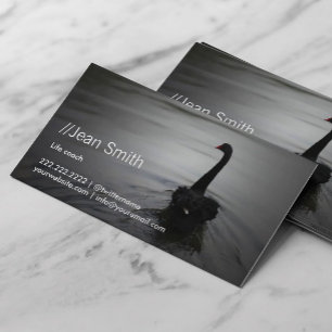 Carte De Visite Coach de vie Conseiller Elégant cygne noir