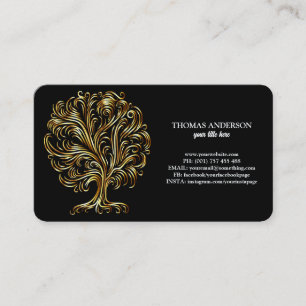 Carte De Visite Coach de vie moderne arbre de vie or bien-être