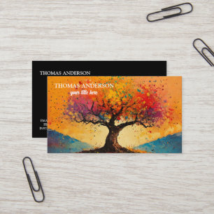 Carte De Visite Coach de vie moderne de l'arbre de vie bien-être