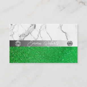 Carte de visite Coach Diamant Marbre Vert Argenté