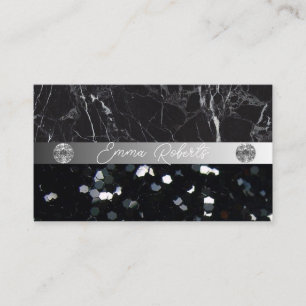 Carte de visite Coach Diamant Noir Argenté
