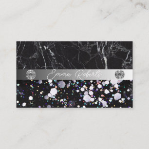 Carte de visite Coach Diamant Noir Argenté