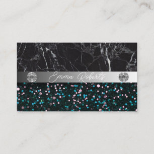 Carte de visite Coach Diamant Noir Argenté