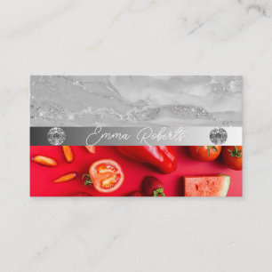 Carte de visite Coach Diamant Rose Marbre Argent