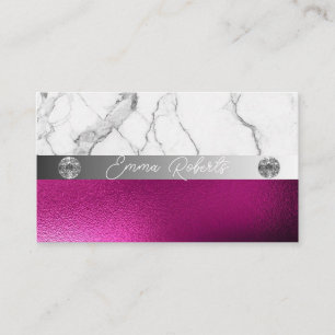 Carte de visite Coach Diamant Rose Marbre Argent