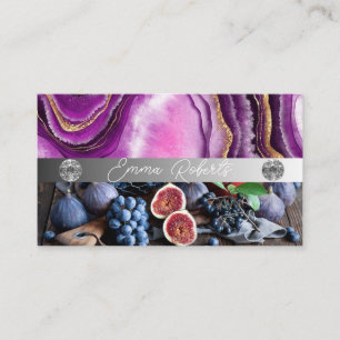 Carte de visite Coach Diamant Rose Marbre Argent