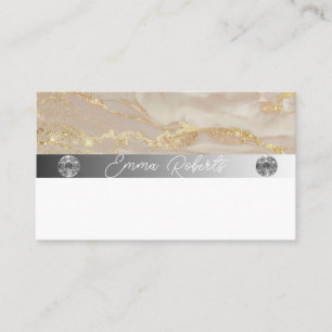 Carte de visite Coach Diamant Rose Marbre Argent