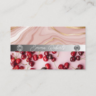 Carte de visite Coach Diamant Rose Marbre Argent