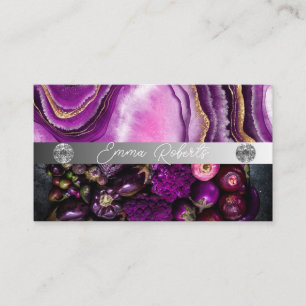 Carte de visite Coach Diamant Rose Marbre Argent