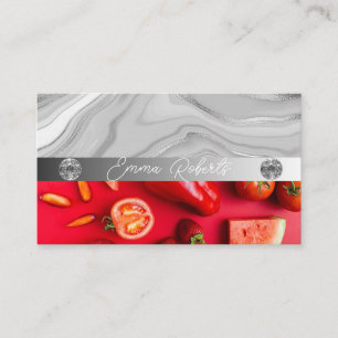 Carte de visite Coach Diamant Rose Marbre Argent
