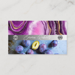 Carte de visite Coach Diamant Rose Marbre Argent