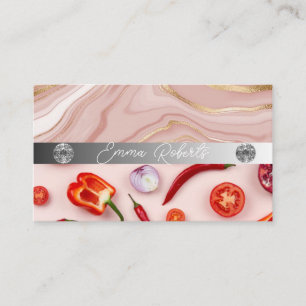 Carte de visite Coach Diamant Rose Marbre Argent