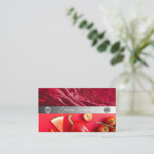 Carte de visite Coach Diamant Rose Marbre Argent (Debout devant)