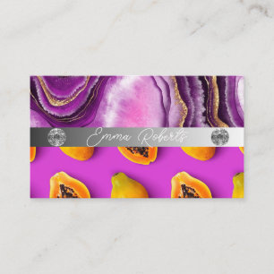 Carte de visite Coach Diamant Rose Marbre Argent