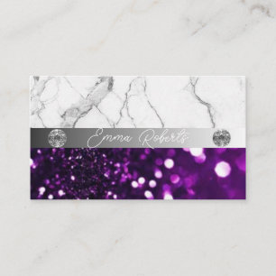 Carte de visite Coach Diamant Violet Marbre Argent