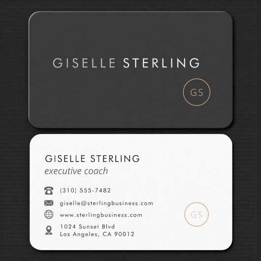 Carte De Visite Coach Exécutif Noir Professionnel