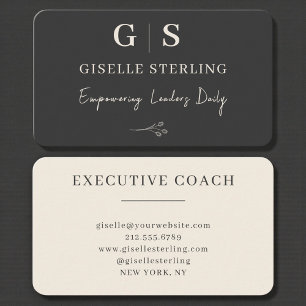 Carte De Visite Coach Exécutif Noir Professionnel